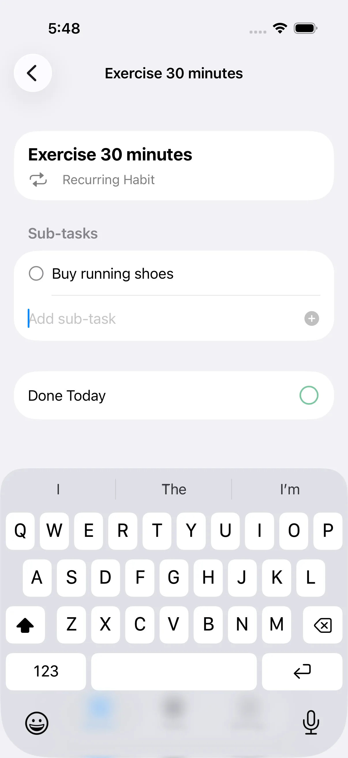 Todo completion toggle