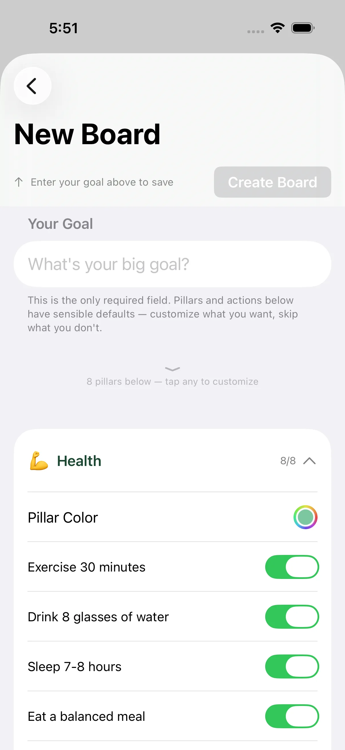 Habit toggle